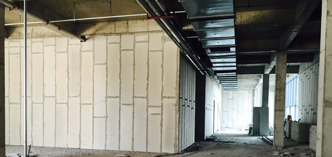 博悅佳輕質隔墻板施工面的效果